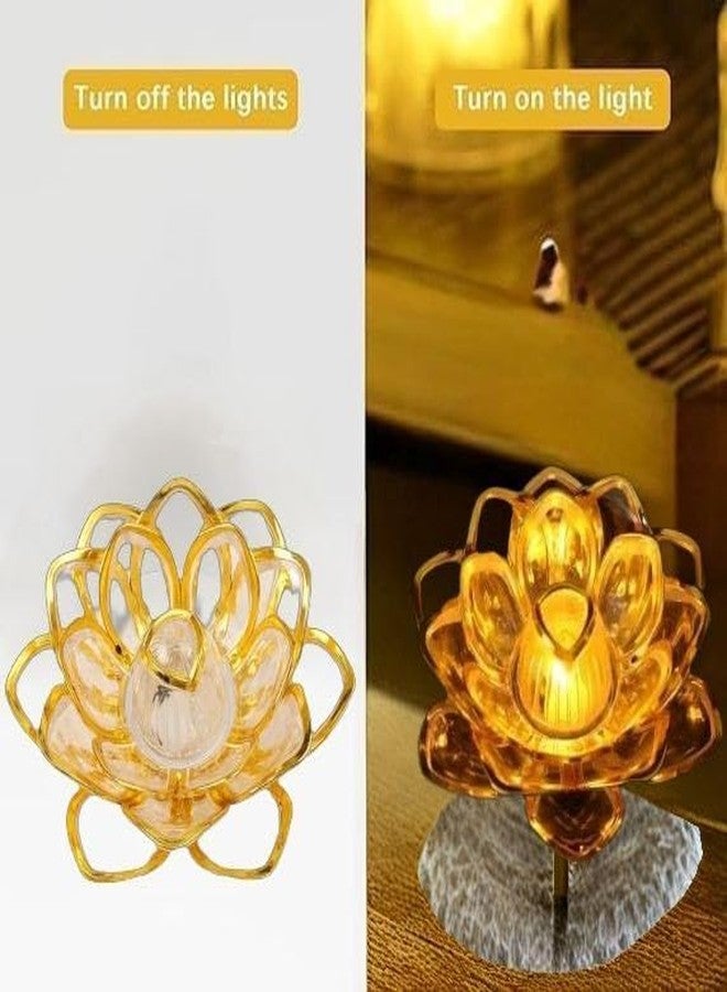 EONWISE Lotus Shape Smokeless & Flameless LED Tealight Acrylic Decorative Tea Light Candles for Diwali, Home Décor, Gifting, Birthday, Christmas, Festival Decoration (Lotus Light Candles, Pack of 8) - Image 3